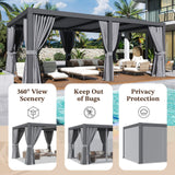 Jolydale Louvered Pergola 12ft x 20ft Outdoor Aluminum Pergola with Adjustable Top for Decks, Gardens and Backyards, Gray Jolydale