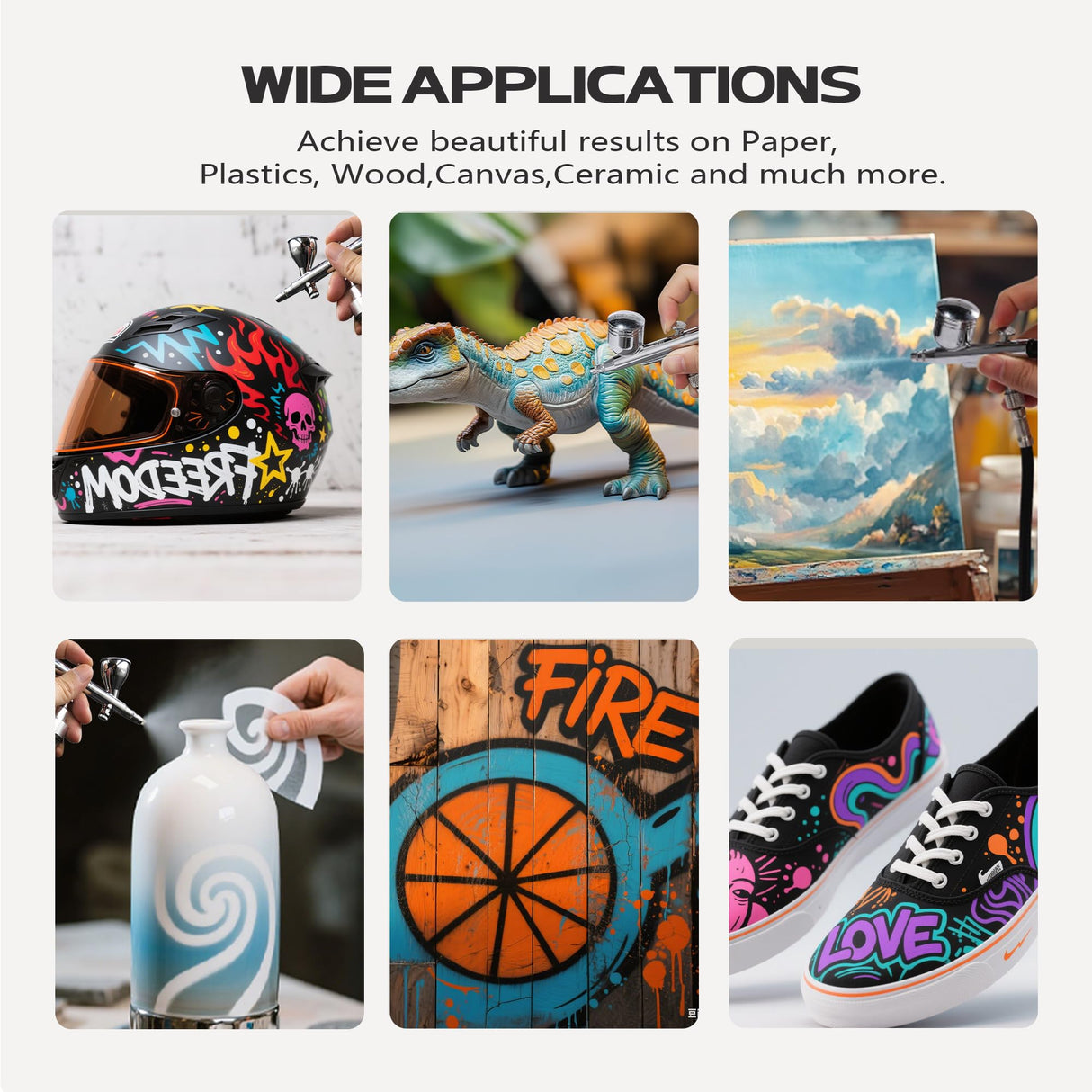 Airbrush Paint - 12 Colors Airbrush Paint Set with 2 Tinner, Plastic & Wood Acrylic Air Brush Paint Kit Ready to Spray, Water-Based for Artists Beginners Hobbyist, 0.67 Fl Oz/20ml EKOHERR