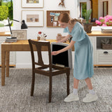 Giantex Wood Dining Chairs Set of 4, Farmhouse Dining Room Chair with Cushion Seat, Armless Wooden Dining Side Chairs with Solid Acacia Wood Frame, Max Load 350 Lbs, Upholstered Kitchen Chair, Walnut Giantex