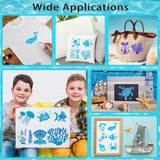 DZXCYZ 80 Pcs 3 x 3 Inch Stencils for Painting on Wood, Reusable Sea Ocean Creatures Mermaid Dolphin Shark Plastic Stencils DIY Craft Paint Template Set for Wall Home Decor DZXCYZ