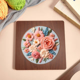 Wenqik 6 Pcs Wood Embroidery Hoop Frame Set 8 Inch Embroidery Hoops Wood Display Frame for Finished Cross Stitch or DIY Art Craft Sewing Ornaments (Without Hoops)(Square) Wenqik