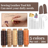 SOCNITC Leather Craft Tools, Leather Working Kit with Snaps and Rivets Kit Stamping Tools Stitching Groover Waxed Thread Punch Hole for Leathercraft Adults, Beginners SOCNITC