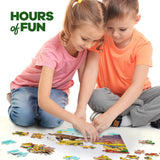 Glow in The Dark 100 Piece Dinosaur Puzzle for Kids - Dinosaurs Jigsaw Puzzles Toys for Boys & Girls Ages 6-8 - Christmas Birthday Gifts for Age 6 7 8 Year Old Toddler Boy Girl Gift - Dino Toy Dan&Darci