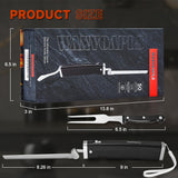 Cordless Electric Knife Set - Rechargeable Carving Knife with Safety Lock, Black Ergonomic Handle with Knives and Forks, for Meat, Bread, Brisket Slicing, Thanksgiving and Christmas Gifts Wanvoapls