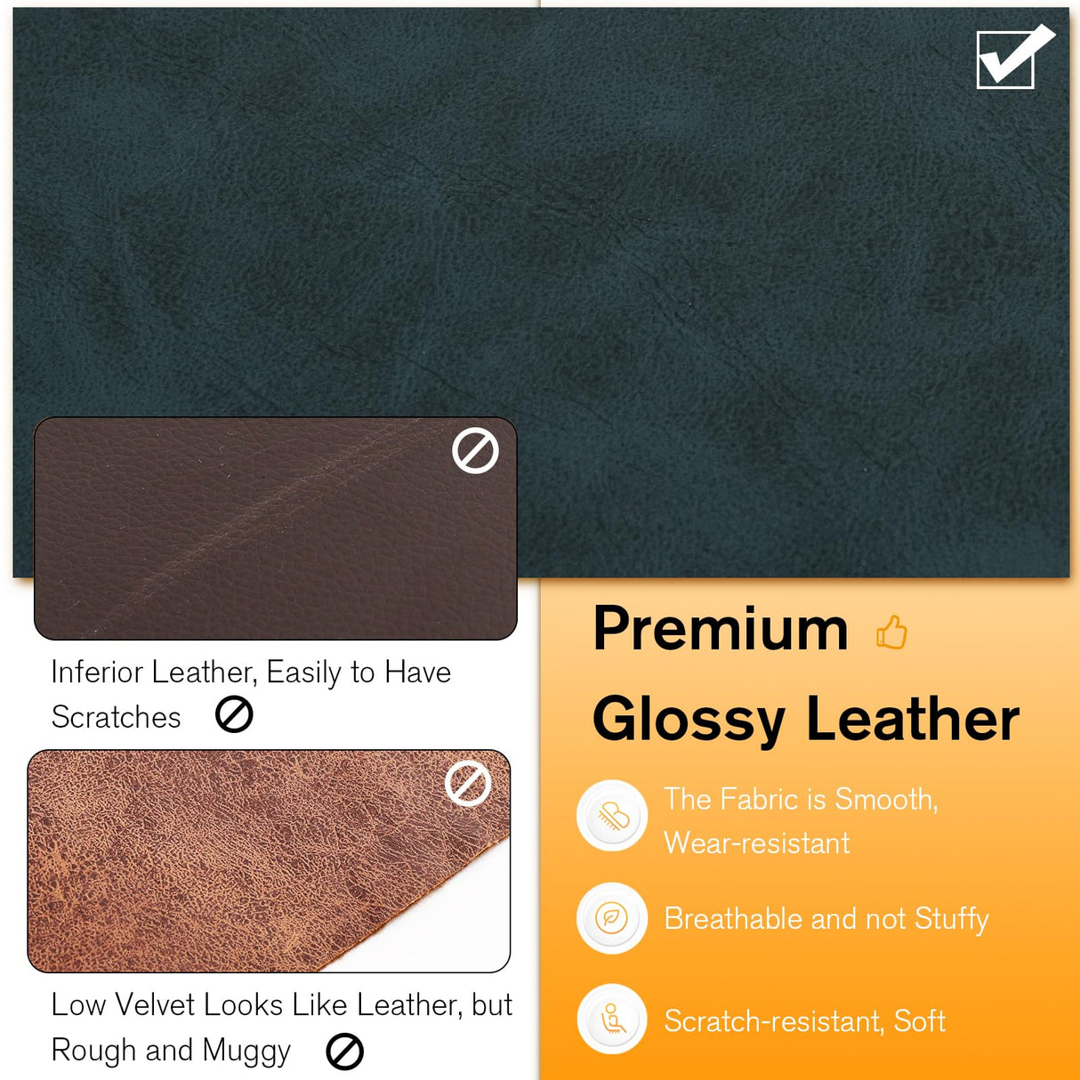 ACMEASE 67" Premium Faux Leather 2-Seater Sofa with 2 Bolster Pillows and Tufted Backrest, Mid-Century Modern Loveseat Sofa, Luxury Couch for Living Room, Bedroom, Office, Blue ACMEASE