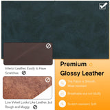 ACMEASE 67" Premium Faux Leather 2-Seater Sofa with 2 Bolster Pillows and Tufted Backrest, Mid-Century Modern Loveseat Sofa, Luxury Couch for Living Room, Bedroom, Office, Blue ACMEASE