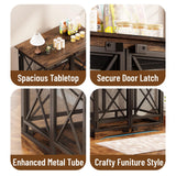 COZPAW Large Dog Crate Furniture - 48 inch Heavy Duty Dog Kennel Indoor for XLarge Breed with Double Doors, Wooden Dog Cage XL Modern Decorative End Table Pet House (Brown) COZPAW