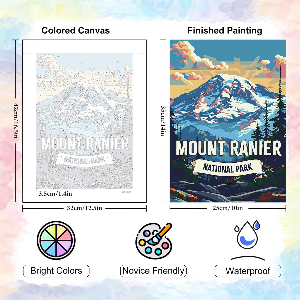 6 Pack National Park Paint by Numbers Kit for Adults Beginner 10x14 Inch, National Parks Adult Paint by Number Kits on Canvas Without Frame, DIY Landscape Painting by Numbers for Home Wall Decor Gift Yezavesu
