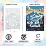 6 Pack National Park Paint by Numbers Kit for Adults Beginner 10x14 Inch, National Parks Adult Paint by Number Kits on Canvas Without Frame, DIY Landscape Painting by Numbers for Home Wall Decor Gift Yezavesu