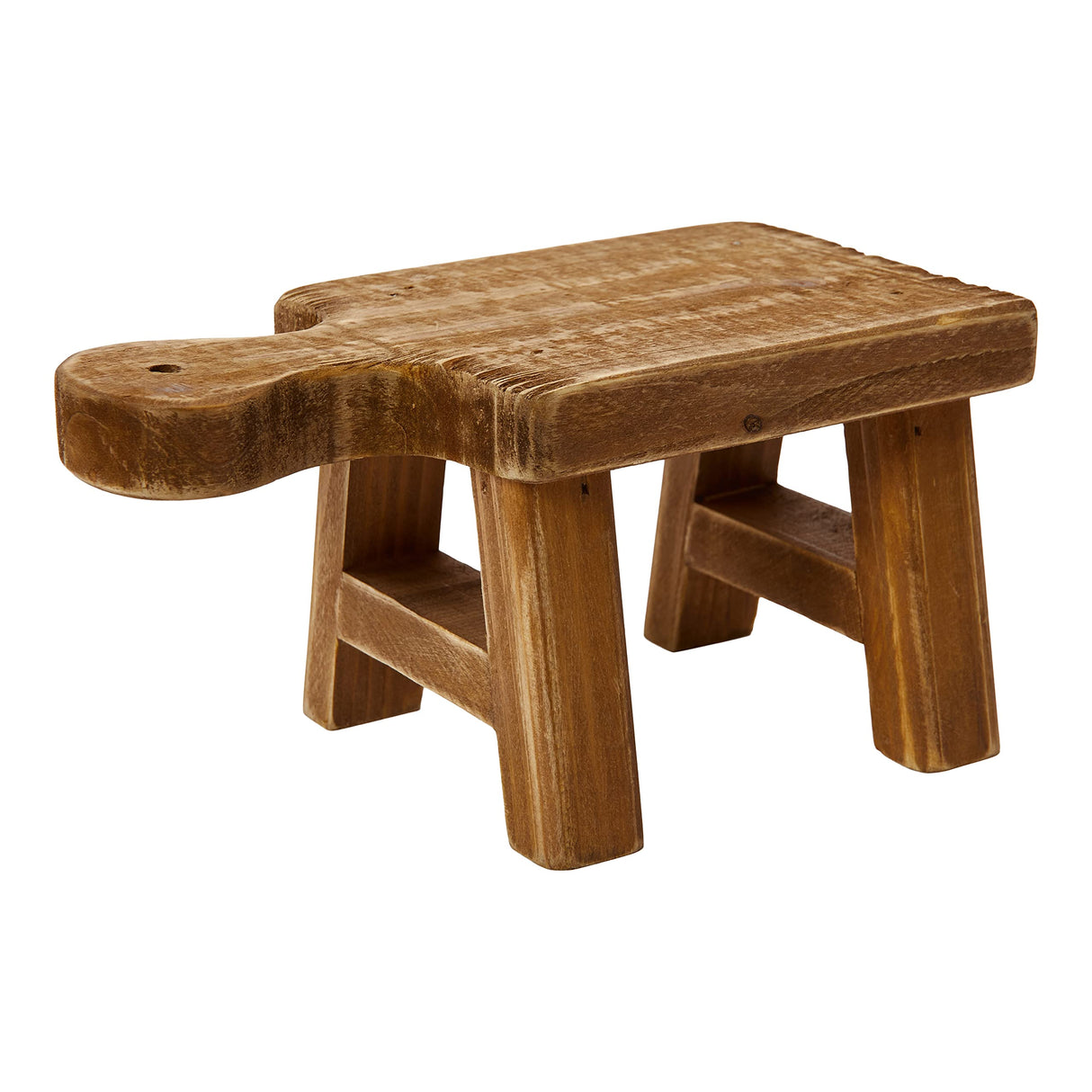 Creative Co-Op Small Wood Pedestal with Handle Creative Co-Op