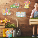 Chitidr 6 Pcs Diamond Painting Hanging Sign Set Gnome Art Kits DIY Crystal Paint Arts and Crafts Set 5d DIY Spring Ornaments Kits for Wall Door Window Decor Chitidr