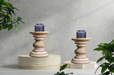 White Wooden Candle Holder,Candle Holder,Wood Candle Holder,Candle Holders,Farmhouse Candle Holder,Candle Holder Set of 2,Wood Pillar Candle Holder,Height 6 inch Set of 2, White Wash Light & Pro