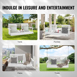 VEVOR Wooden Porch Swing 5 ft, Patio Bench Swing for Courtyard & Garden, Upgraded 880 lbs Strong Load Capacity, Heavy Duty Swing Chair Bench with Hanging Chains for Outdoors, White VEVOR