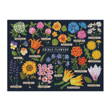 Galison Edible Flowers Puzzle, 1000 Pieces, 27” x 20” – Difficult Jigsaw Puzzle with Colorful Floral Artwork and Educational Design – Thick, Sturdy Pieces, Challenging Family Activity Galison
