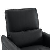 CHITA Power Recliner Chair Swivel Glider, FSC Certified Upholstered Faux Leather Living Room Nursery Reclining Sofa Chair with Lumbar Support, Black CHITA