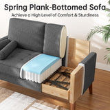 Viihousiom 48" Sofa Loveseat, Mid Century Couch for Small Spaces, Bedroom and Living Room, Removable Cover Spring Cushions, Solid Wood Frame, Easy to Install, Grey Viihousiom