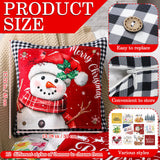 Set of 13 Seasonal Holiday Throw Pillow Covers 18 x 18 in with 12 Interchangeable Holiday Panels Christmas Thanksgiving Fall Xmas Winter Decorative Square Pillowcase for Farmhouse Sofa Home Decor Hahafelt