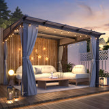 GARTOO 10’ x 10’ Gazebo for Patio - Aluminum Lean to Gazebos Pergola with Sloping Roof, Outdoor Wall-Mounted Canopy Awnings to House for Patio, Garden, Lawn, Backyard Deck GARTOO