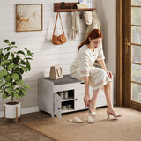 Xdwwhome Shoes Bench with Cushion, Storage Bench, Entryway Bench with Lift Top Storage, 43.3" Wooden End of Bed Bench, Shoe Bench Cabinet for Living Room Bedroom Hallway Garden, 330 lbs, White Xdwwhome