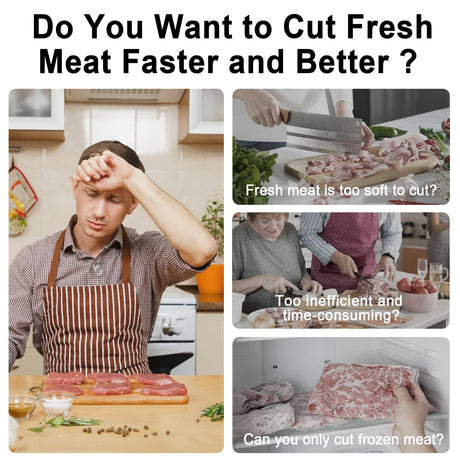Jonscook Fresh Meat Slicer, Manual Fresh Meat Cutter Food Slicer, Fresh Meat Slicing Shredding, Meat Cleavers -Gray Jonscook