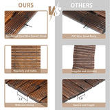 Spurgehom 12FT Wooden Garden Pathway Straight Outdoor Walkway Roll Out Cedar Wood Patio Flooring Path Decorative Lawn Patio Pavers Boardwalk Beach Wedding Party (Brown) Spurgehom