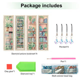 4 Pieces Diamond Painting Bookmarks for Adults Plant Bookshelf Design 5D Rhinestone Art Bookmark Kits Beautiful DIY Diamond Art Bookmarks with Tassels Crafts Gifts Supplies AiYuanzsh