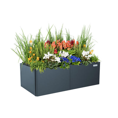 Vego garden Raised Garden Bed, 17" Tall 27" x 53" Heavy Long and Large Metal Planter Box for Trees Plants Flowers Double-Walled Modern Steel Planters for Commercial Residential, Patio, Midnight Blue
