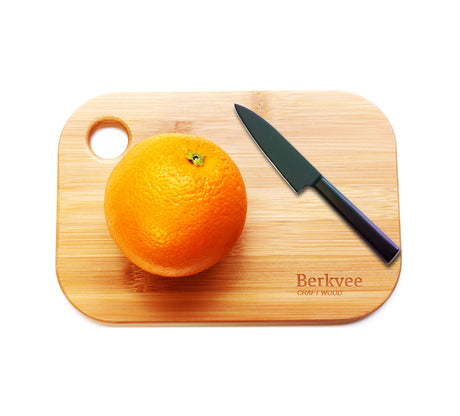 2 PCs Berkvee Small Bamboo Wood Cutting Board Set – Mini Lightweight Wooden Cutting Board- BPA Free Berkvee