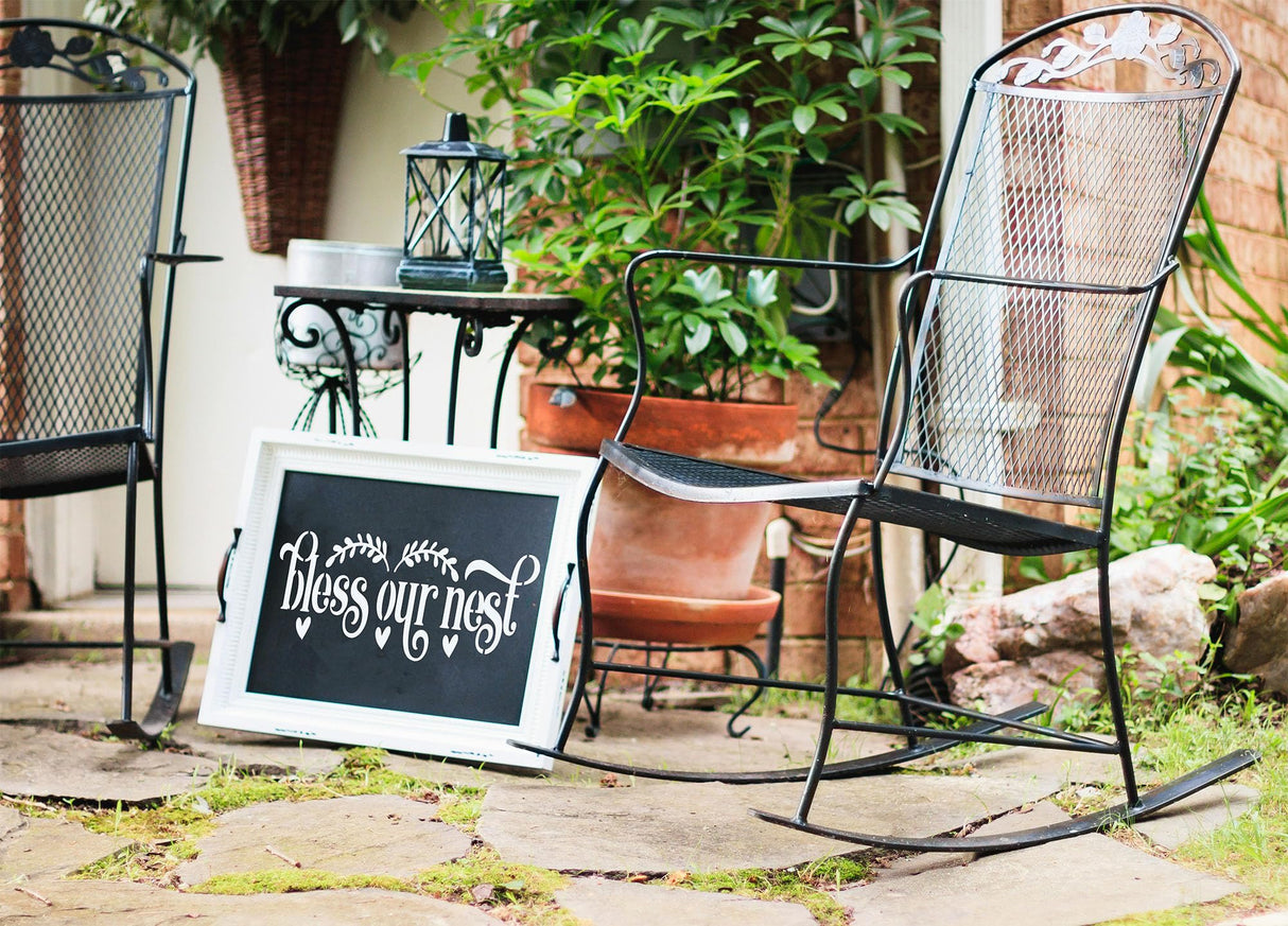 15PCS Reusable Farmhouse Word Stencils for Painting on Wood, Canvas, Fabric - Inspirational Art Craft Kit for Family, Furniture, Walls, and More - Create Welcome Signs, Shirts, and Cards neglex