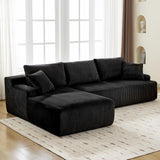 Cloud Couch with L-Shape Chaise 106 in Modern Sectional Modular Sofa with Deep Seat Corduroy Upholstered Boneless Couches for Living Room No Assembly Required Black GarveeLife