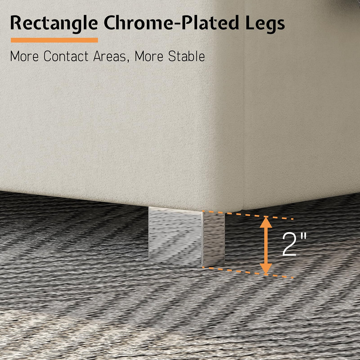 Jocisland Queen Size Bed Frame with 58" Tall Headboard, Platform Velvet Upholstered Bed with Channel Tufted Wingback Headboard and Plating Trim, No Box Spring Needed, White Cream Jocisland