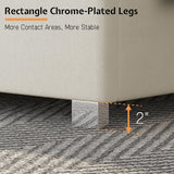 Jocisland Queen Size Bed Frame with 58" Tall Headboard, Platform Velvet Upholstered Bed with Channel Tufted Wingback Headboard and Plating Trim, No Box Spring Needed, White Cream Jocisland