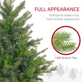 HOMCOM 5ft Artificial Christmas Tree with 1309 Tips, Foldable Metal Stand, Easy Assembly, Hinged Xmas Tree for Home Office Holiday, Green HOMCOM