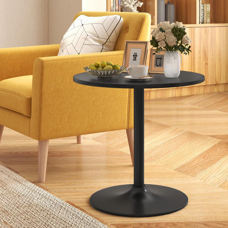 COSTWAY Round Bistro Table Set of 2, Height Adjustable Bar Height Cocktail Table, High Top Pub Table Snack Table with Heavy-Duty Metal Base for Home Bar, Dining Room, Restaurant, Black COSTWAY