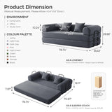 79" Convertible Sofa Bed with Fixed-Shape Frame & Removable Armrests, Modular Corduroy Sleeper Sofa, Folding Mattress Couch for Small Spaces - No Assembly Needed in Dark Gray (Includes 2 Pillows) SAVENICA