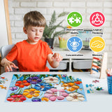 100 Piece Puzzles for Kids Ages 4-8 - Animal Portraits Donuts Puzzles for Kids Ages 8-10 Large Puzzles for Senior Jigsaw Puzzles for Kids Ages 6-8 Year Old Educational Puzzles Toys 4-Pack Jeacirio