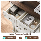 BLANKSPACE Farmhouse Dresser with 6 Drawers, Antique White Dresser for Bedroom, Hallway, Living Room, or Office Storage BLANKSPACE