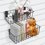 MENEONE Heavy-Duty Slatwall Baskets and Hooks - Slatwall Accessories for Standard Slatwall Panels | Ideal for Organizing Garages and Workshops MENEONE