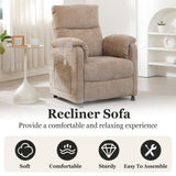 Chenille Power Recliner Chair for Living Room Bedroom|Electric|Remote Control|Side Pockets|Small|Adults (Brown) Anwick