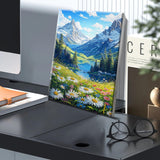 JOOZ Mountain Paint by Numbers Kit for Adults with Frame, Landscape Paint by Number with Easel, DIY Landscape Flower Adult Paint by Number Kits Framed Canvas for Home Wall Decor 8 x 12 Inch JOOZ