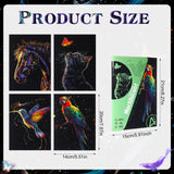 Gersoniel 8 Pack Glow in The Dark Scratch Art for Adult Rainbow Painting Paper Sheet with Pen/Cleaning Brush Noctilucent Engraving Scratchboard for Adults Gift Craft for Gift, Stress Relief Gersoniel