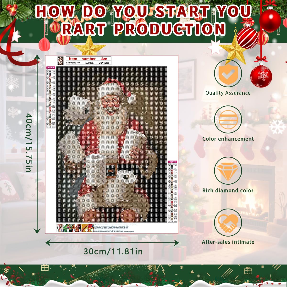 Ohhvvow Funny Christmas Diamond Art Painting Kit - Santa with Flying Toilet Paper Rolls, 5D Full Drill Round Diamonds & Tools, Holiday DIY Craft Gift for Women Men Ohhvvow