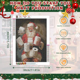 Ohhvvow Funny Christmas Diamond Art Painting Kit - Santa with Flying Toilet Paper Rolls, 5D Full Drill Round Diamonds & Tools, Holiday DIY Craft Gift for Women Men Ohhvvow