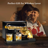 LUXULISH Whiskey Gun Decanter Sets for Men, Liquor Decanter Set with Two Shot Glasses, Cool Birthday Anniversary Stuff Gifts for Him, Dispenser for Liquor Vodka LUXULISH
