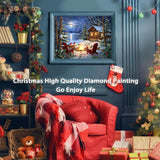 xackcme Lake Diamond Painting Kits for Adults, Winter Scenery Diamond Art Kits for Adults, Round 5D Snow Landscape Gem Art Kit for Adult DIY Crafts Kit Gift Sweet Home Wall Decor Gifts (16x12 inch) xackcme