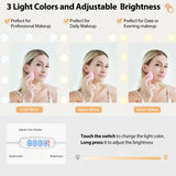 ANWBROAD 49.2" Large Vanity Desk with Mirror and Lights White Makeup Vanity Desk with Glass Top and Power Outlet 8 Drawers Nightstand 5 Hooks Vanity Table with Stool for Bedroom Women Girls UBDT88W ANWBROAD