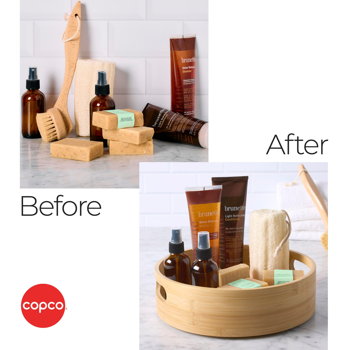 Copco Bamboo High Wall Turntable, Revolving Lazy Susan, Spice Organizer Copco