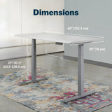 Vari ComfortEdge Electric Stand Up Desk - 60x30 White Electric Standing Desk, Sloped Ergonomic Front Edge- Perfect Work, Gaming, Writing- Stable Vari