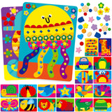 Sticker Art Activity, 20 Animals With 1660 Foam Stickers in 10 Colors - Fun DIY Craft Kits Travel Game for Kids, Boys & Girls SpriteGru