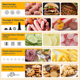 VIVOHOME 9 in 1 Multifunctional Stand Mixer with Fermentation, 6 Speed 7.5 Quart Kitchen Electric Food Mixer with Timer, Meat Grinder, Juice Blender, Vegetable Slicer, Pasta and Cookie Maker, Silver VIVOHOME